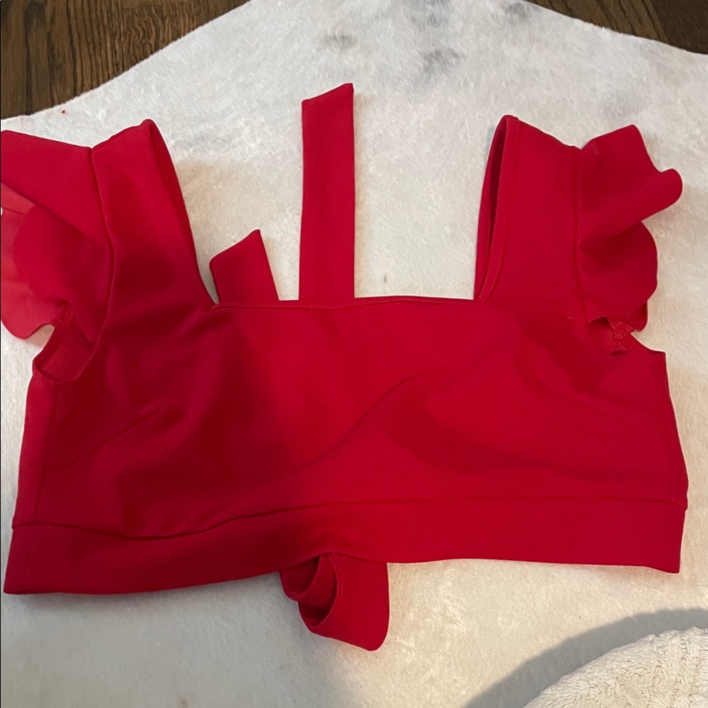 SHEIN Vibrant Red Crop Top
